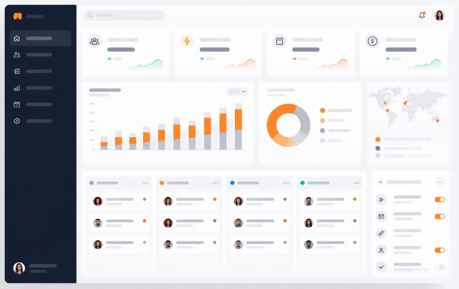 Mijangosoftware dashboard showing clients, revenue and automations